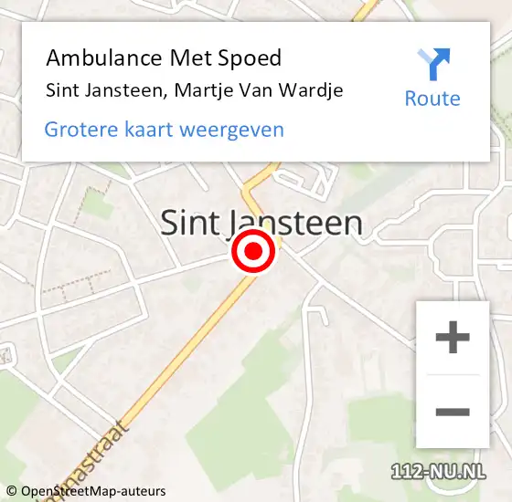 Locatie op kaart van de 112 melding: Ambulance Met Spoed Naar Sint Jansteen, Martje Van Wardje op 1 mei 2017 21:46