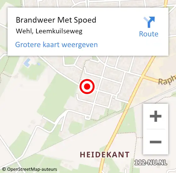 Locatie op kaart van de 112 melding: Brandweer Met Spoed Naar Wehl, Leemkuilseweg op 2 mei 2017 01:46