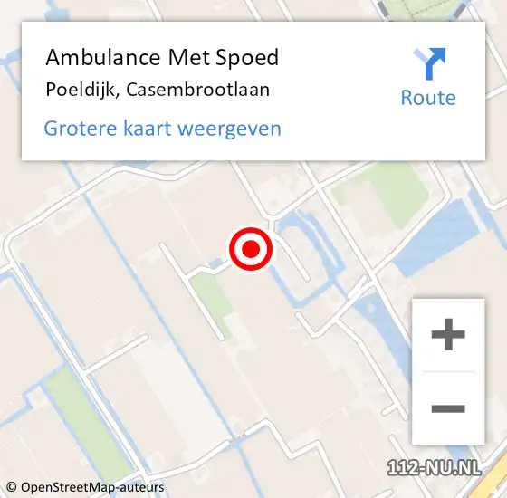 Locatie op kaart van de 112 melding: Ambulance Met Spoed Naar Poeldijk, Casembrootlaan op 2 mei 2017 01:59