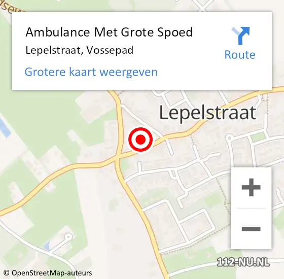 Locatie op kaart van de 112 melding: Ambulance Met Grote Spoed Naar Lepelstraat, Vossepad op 2 mei 2017 04:15