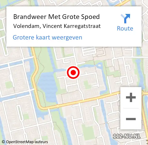 Locatie op kaart van de 112 melding: Brandweer Met Grote Spoed Naar Volendam, Vincent Karregatstraat op 2 mei 2017 06:40