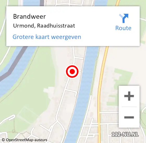 Locatie op kaart van de 112 melding: Brandweer Urmond, Raadhuisstraat op 19 januari 2014 02:57