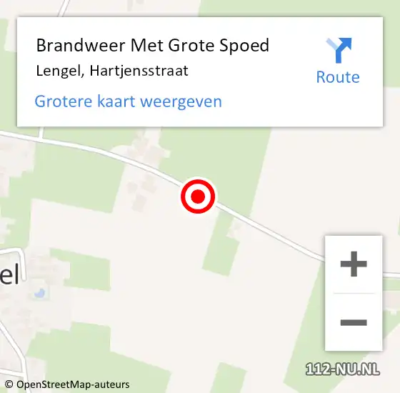 Locatie op kaart van de 112 melding: Brandweer Met Grote Spoed Naar Lengel, Hartjensstraat op 2 mei 2017 07:19