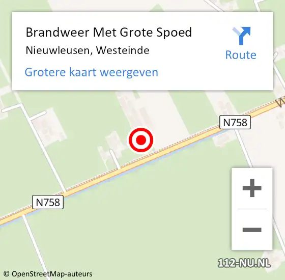 Locatie op kaart van de 112 melding: Brandweer Met Grote Spoed Naar Nieuwleusen, Westeinde op 2 mei 2017 07:19