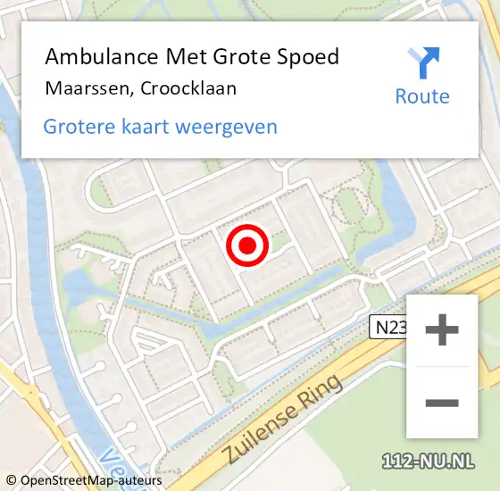 Locatie op kaart van de 112 melding: Ambulance Met Grote Spoed Naar Maarssen, Croocklaan op 2 mei 2017 07:33