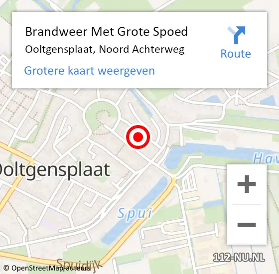 Locatie op kaart van de 112 melding: Brandweer Met Grote Spoed Naar Ooltgensplaat, Noord Achterweg op 19 januari 2014 03:04