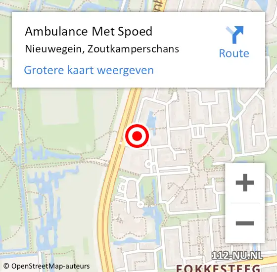 Locatie op kaart van de 112 melding: Ambulance Met Spoed Naar Nieuwegein, Zoutkamperschans op 2 mei 2017 09:12