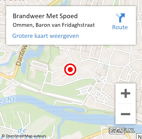 Locatie op kaart van de 112 melding: Brandweer Met Spoed Naar Ommen, Baron van Fridaghstraat op 2 mei 2017 10:50