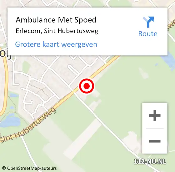 Locatie op kaart van de 112 melding: Ambulance Met Spoed Naar Erlecom, Sint Hubertusweg op 2 mei 2017 10:51