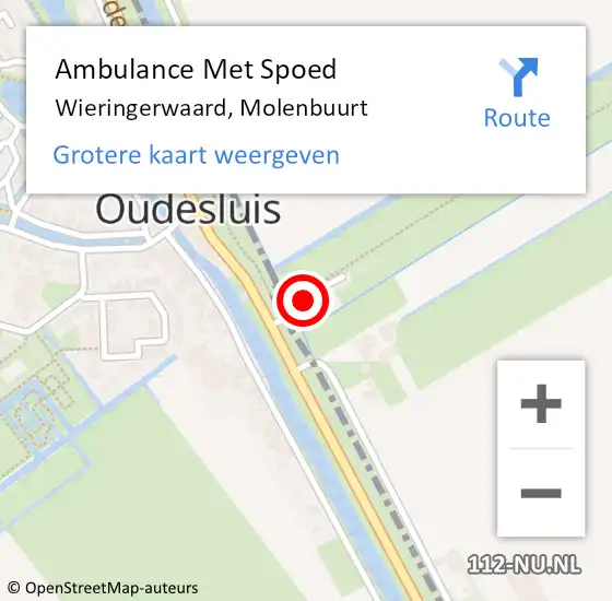 Locatie op kaart van de 112 melding: Ambulance Met Spoed Naar Wieringerwaard, Molenbuurt op 2 mei 2017 11:40