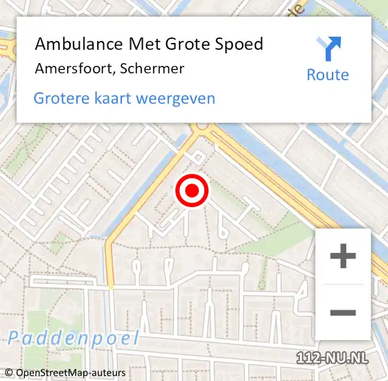 Locatie op kaart van de 112 melding: Ambulance Met Grote Spoed Naar Amersfoort, Schermer op 2 mei 2017 12:13