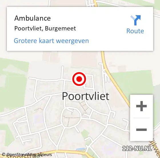 Locatie op kaart van de 112 melding: Ambulance Poortvliet, Burgemeet op 2 mei 2017 12:38