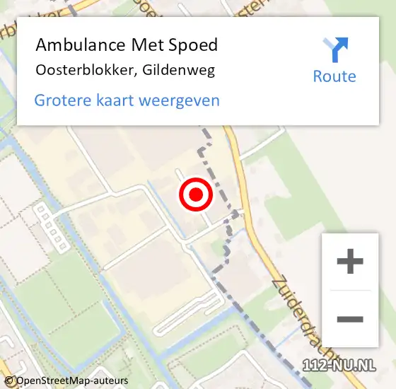 Locatie op kaart van de 112 melding: Ambulance Met Spoed Naar Oosterblokker, Gildenweg op 2 mei 2017 13:18