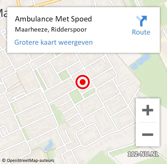 Locatie op kaart van de 112 melding: Ambulance Met Spoed Naar Maarheeze, Ridderspoor op 2 mei 2017 13:35