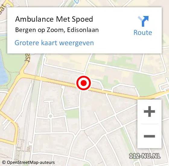 Locatie op kaart van de 112 melding: Ambulance Met Spoed Naar Bergen op Zoom, Edisonlaan op 2 mei 2017 14:41