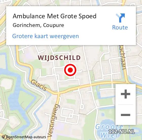 Locatie op kaart van de 112 melding: Ambulance Met Grote Spoed Naar Gorinchem, Coupure op 2 mei 2017 16:48