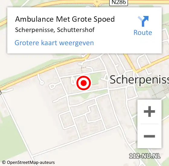 Locatie op kaart van de 112 melding: Ambulance Met Grote Spoed Naar Scherpenisse, Schuttershof op 2 mei 2017 20:54