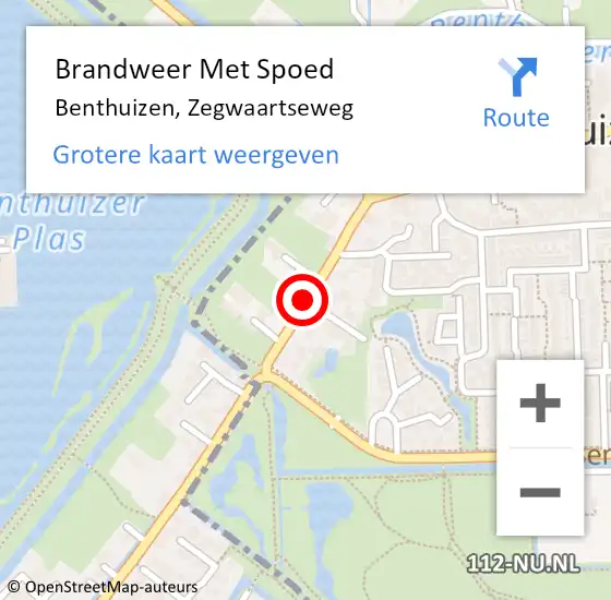 Locatie op kaart van de 112 melding: Brandweer Met Spoed Naar Benthuizen, Zegwaartseweg op 2 mei 2017 21:15