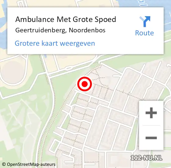 Locatie op kaart van de 112 melding: Ambulance Met Grote Spoed Naar Geertruidenberg, Noordenbos op 3 mei 2017 00:46