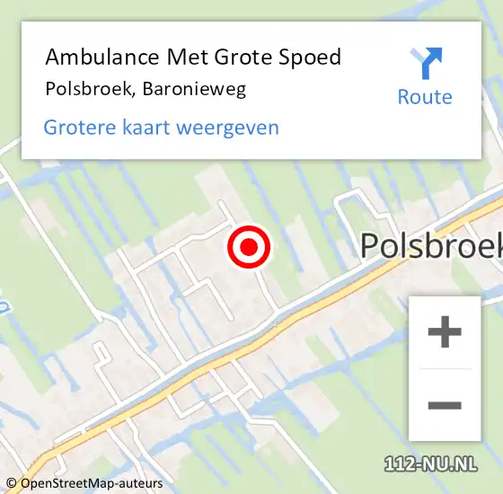 Locatie op kaart van de 112 melding: Ambulance Met Grote Spoed Naar Polsbroek, Baronieweg op 3 mei 2017 04:54