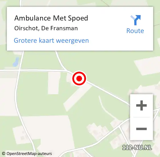 Locatie op kaart van de 112 melding: Ambulance Met Spoed Naar Oirschot, De Fransman op 3 mei 2017 06:21