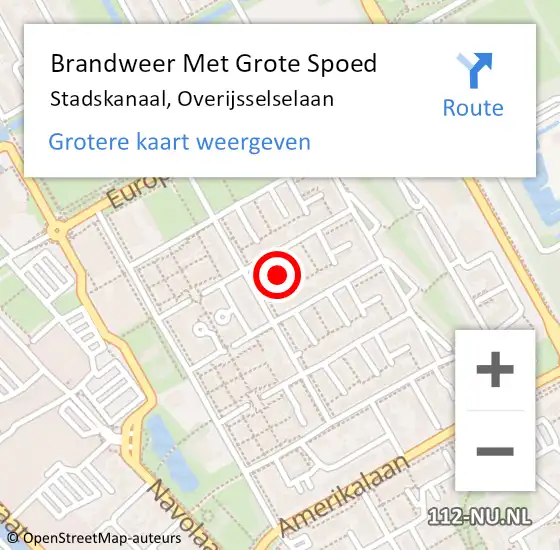 Locatie op kaart van de 112 melding: Brandweer Met Grote Spoed Naar Stadskanaal, Overijsselselaan op 3 mei 2017 07:43