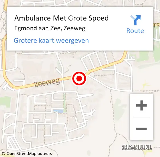 Locatie op kaart van de 112 melding: Ambulance Met Grote Spoed Naar Egmond aan Zee, Zeeweg op 3 mei 2017 08:20