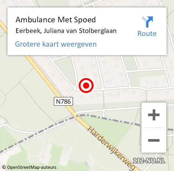 Locatie op kaart van de 112 melding: Ambulance Met Spoed Naar Eerbeek, Juliana van Stolberglaan op 3 mei 2017 08:40