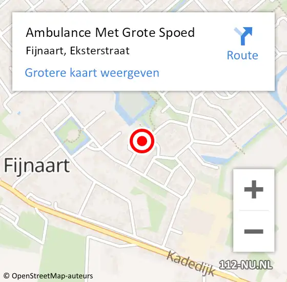 Locatie op kaart van de 112 melding: Ambulance Met Grote Spoed Naar Fijnaart, Eksterstraat op 3 mei 2017 09:08