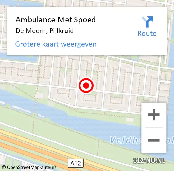 Locatie op kaart van de 112 melding: Ambulance Met Spoed Naar De Meern, Pijlkruid op 3 mei 2017 09:41