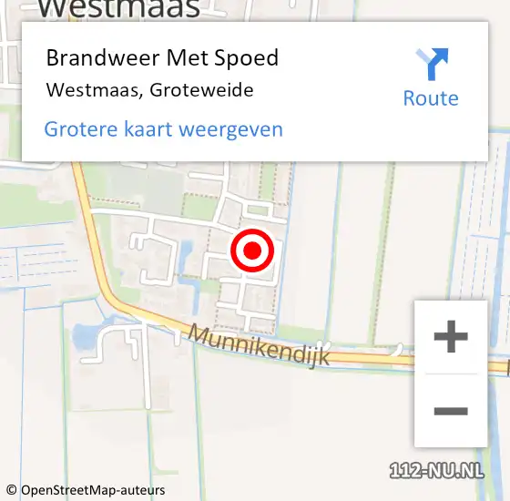 Locatie op kaart van de 112 melding: Brandweer Met Spoed Naar Westmaas, Groteweide op 3 mei 2017 10:11