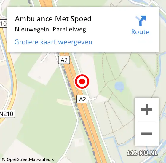 Locatie op kaart van de 112 melding: Ambulance Met Spoed Naar Nieuwegein, Parallelweg op 3 mei 2017 10:26