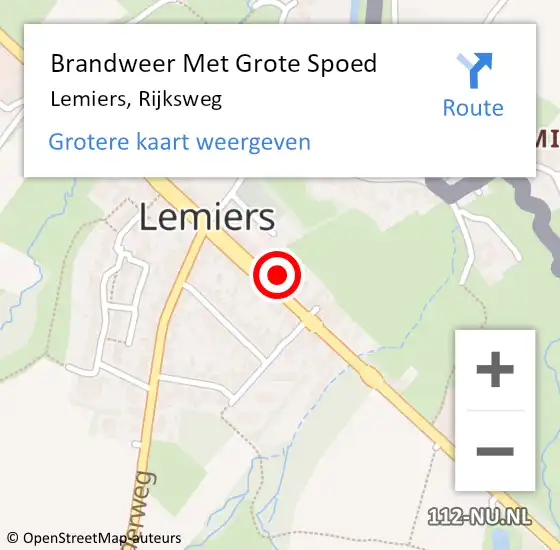 Locatie op kaart van de 112 melding: Brandweer Met Grote Spoed Naar Lemiers, Rijksweg op 3 mei 2017 10:33