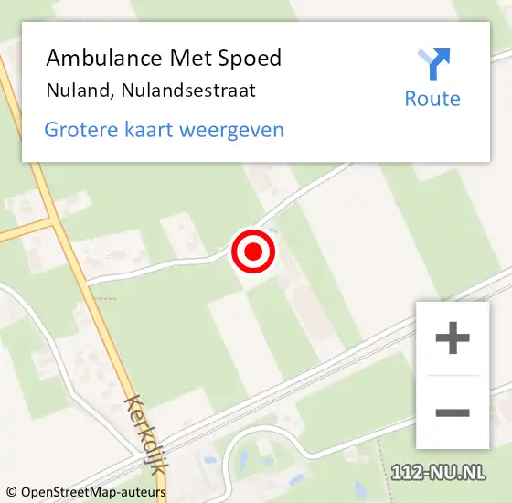 Locatie op kaart van de 112 melding: Ambulance Met Spoed Naar Nuland, Nulandsestraat op 3 mei 2017 10:41