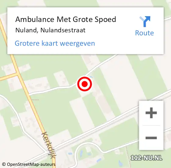 Locatie op kaart van de 112 melding: Ambulance Met Grote Spoed Naar Nuland, Nulandsestraat op 3 mei 2017 10:44