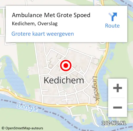 Locatie op kaart van de 112 melding: Ambulance Met Grote Spoed Naar Kedichem, Overslag op 3 mei 2017 11:27