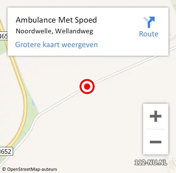 Locatie op kaart van de 112 melding: Ambulance Met Spoed Naar Noordwelle, Wellandweg op 19 januari 2014 08:53