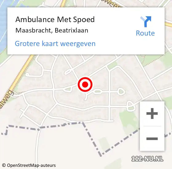 Locatie op kaart van de 112 melding: Ambulance Met Spoed Naar Maasbracht, Beatrixlaan op 3 mei 2017 11:43