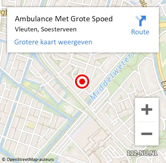 Locatie op kaart van de 112 melding: Ambulance Met Grote Spoed Naar Vleuten, Soesterveen op 3 mei 2017 12:35