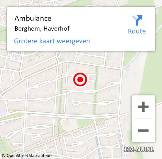 Locatie op kaart van de 112 melding: Ambulance Berghem, Haverhof op 3 mei 2017 13:27