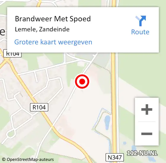 Locatie op kaart van de 112 melding: Brandweer Met Spoed Naar Lemele, Zandeinde op 3 mei 2017 13:28