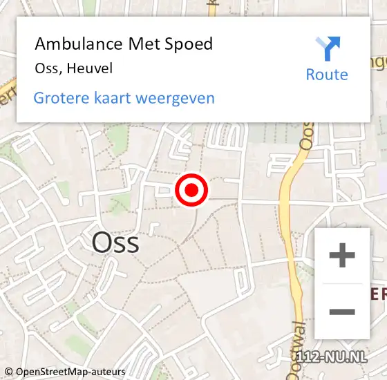 Locatie op kaart van de 112 melding: Ambulance Met Spoed Naar Oss, Heuvel op 3 mei 2017 13:47