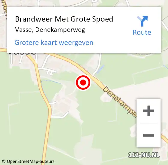 Locatie op kaart van de 112 melding: Brandweer Met Grote Spoed Naar Vasse, Denekamperweg op 3 mei 2017 14:51