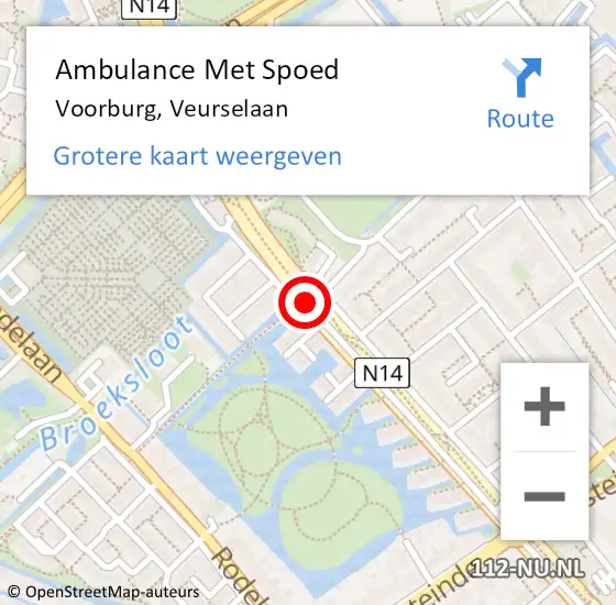Locatie op kaart van de 112 melding: Ambulance Met Spoed Naar Voorburg, Veurselaan op 3 mei 2017 15:04