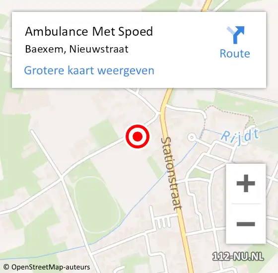 Locatie op kaart van de 112 melding: Ambulance Met Spoed Naar Baexem, Nieuwstraat op 3 mei 2017 16:00