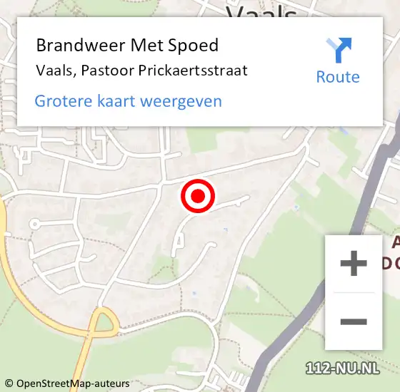 Locatie op kaart van de 112 melding: Brandweer Met Spoed Naar Vaals, Pastoor Prickaertsstraat op 3 mei 2017 16:04