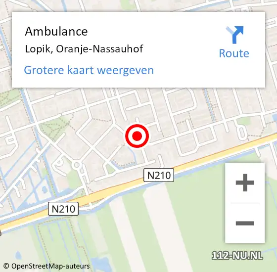 Locatie op kaart van de 112 melding: Ambulance Lopik, Oranje-Nassauhof op 3 mei 2017 16:19
