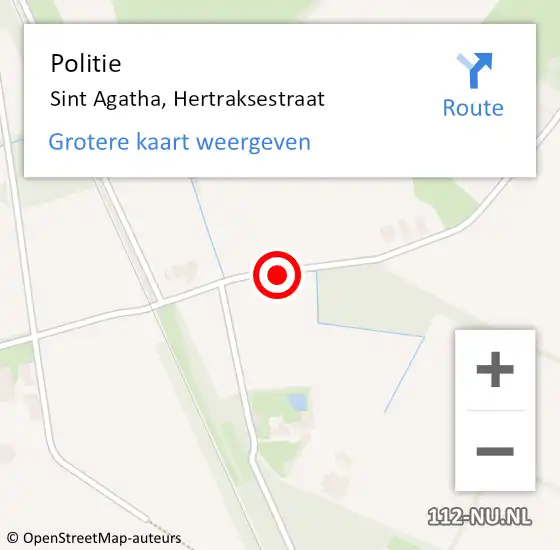 Locatie op kaart van de 112 melding: Politie Sint Agatha, Hertraksestraat op 3 mei 2017 16:20