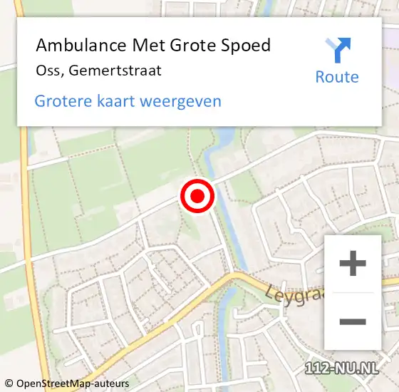 Locatie op kaart van de 112 melding: Ambulance Met Grote Spoed Naar Oss, Gemertstraat op 3 mei 2017 18:23