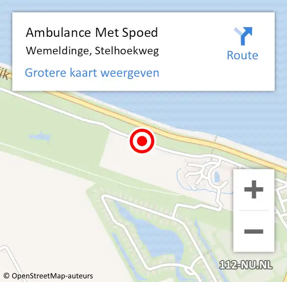 Locatie op kaart van de 112 melding: Ambulance Met Spoed Naar Wemeldinge, Stelhoekweg op 3 mei 2017 18:27